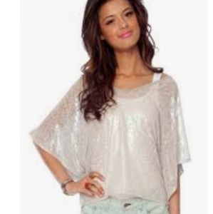 90s Victoria's Secret Cropped Silk Sequin Poncho